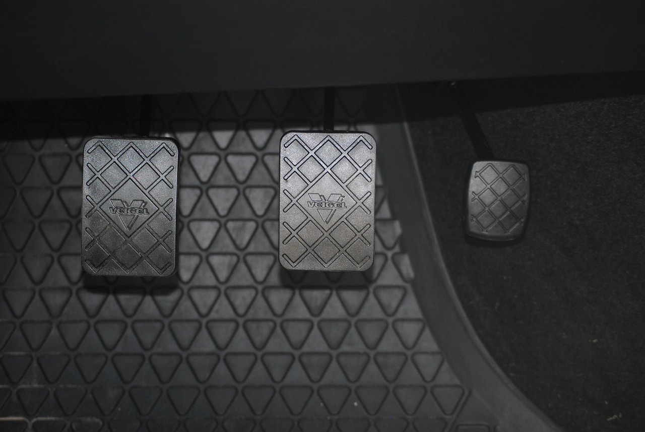 brake pedals of a manual car